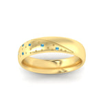 Load image into Gallery viewer, classic-mens-blue-topaz-wedding-ring-in-yellow-gold-fdm8406bgicbltoangle5-nl-yg
