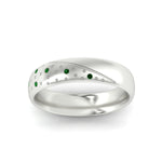 Load image into Gallery viewer, classic-mens-emerald-wedding-ring-in-white-gold-fdm8406bgemgrangle5-nl-wg
