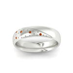 Load image into Gallery viewer, classic-mens-orange-sapphire-wedding-ring-in-white-gold-fdm8406bgsaorangle5-nl-wg

