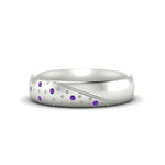 Load image into Gallery viewer, classic-mens-purple-topaz-wedding-ring-in-white-gold-fdm8406bgvito-nl-wg
