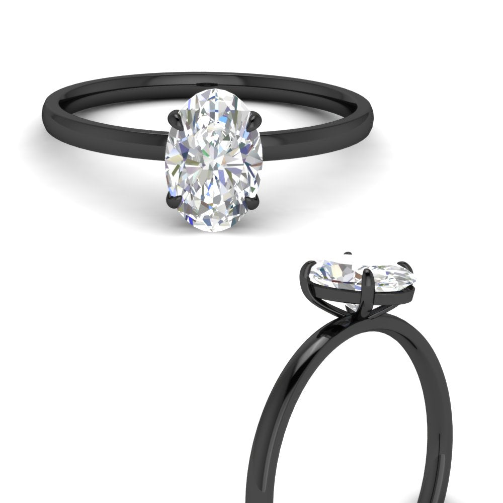 Oval Shaped 4 Prong Classic Solitaire Ring
