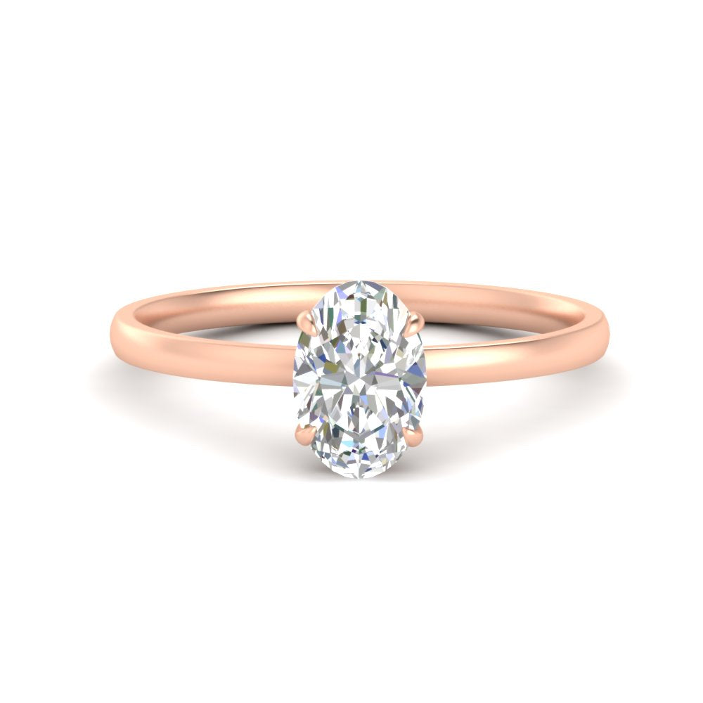 Oval Shaped 4 Prong Classic Solitaire Ring