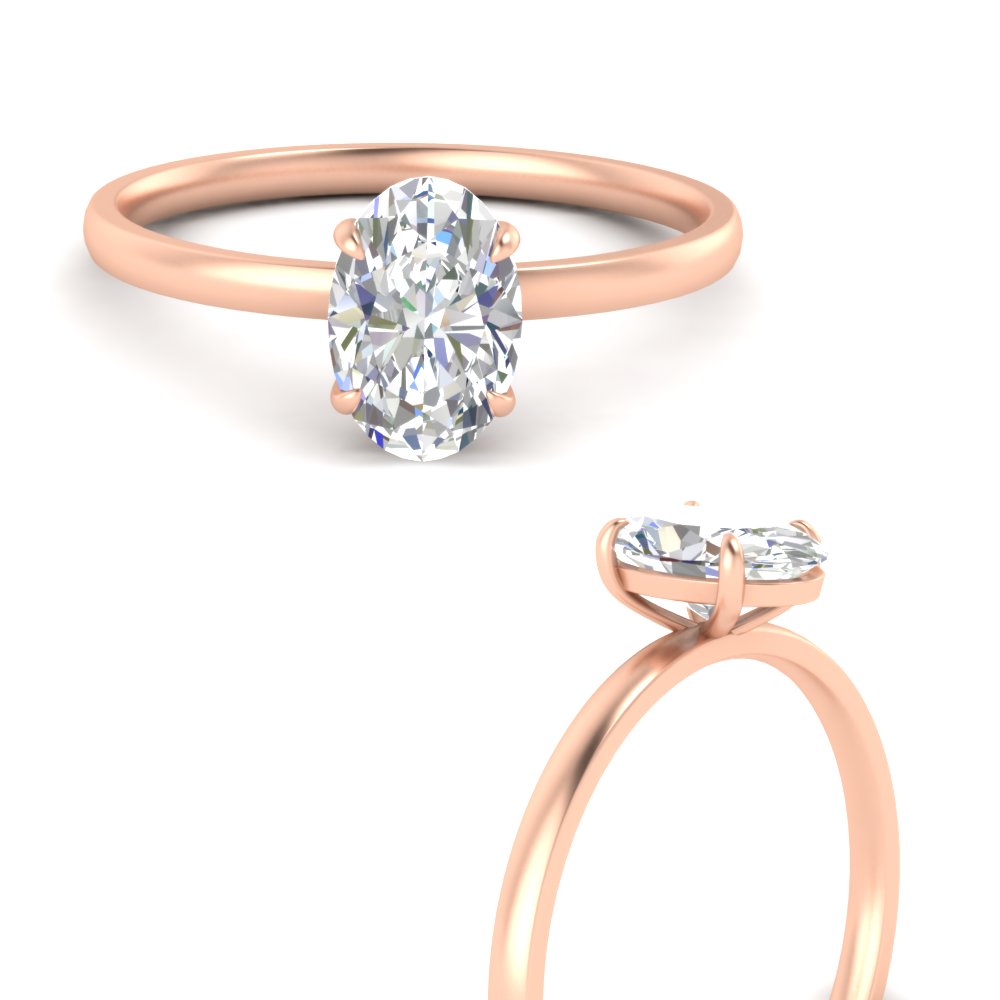 Oval Shaped 4 Prong Classic Solitaire Ring