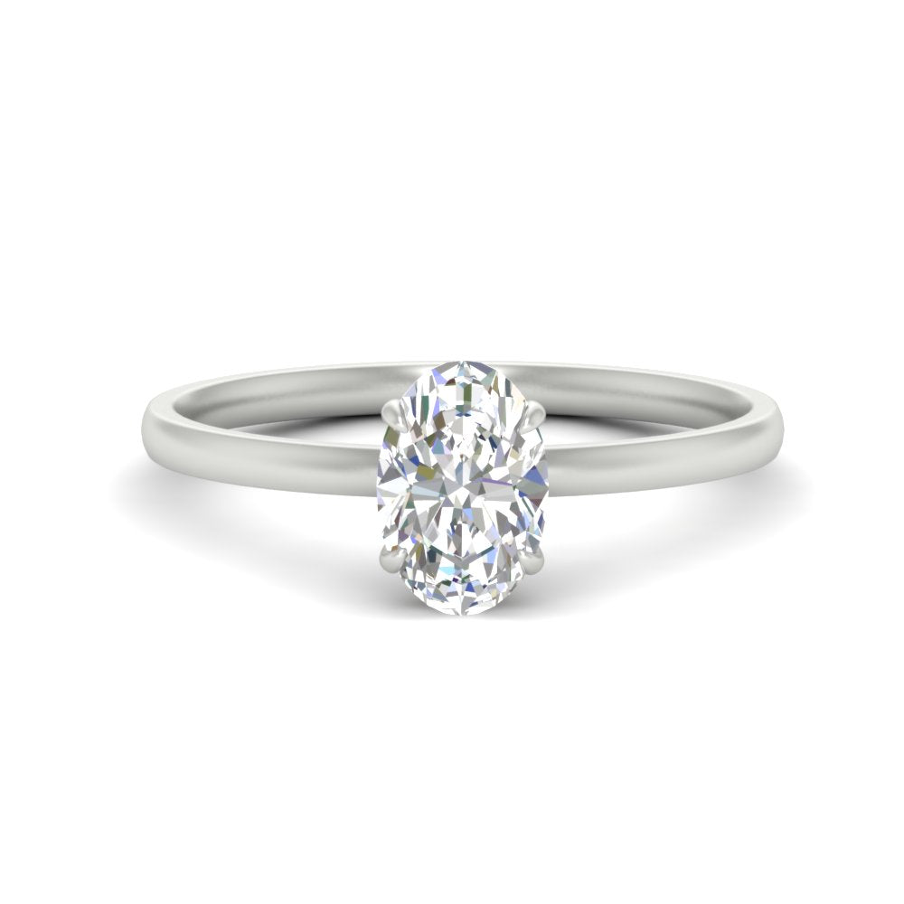 Oval Shaped 4 Prong Classic Solitaire Ring