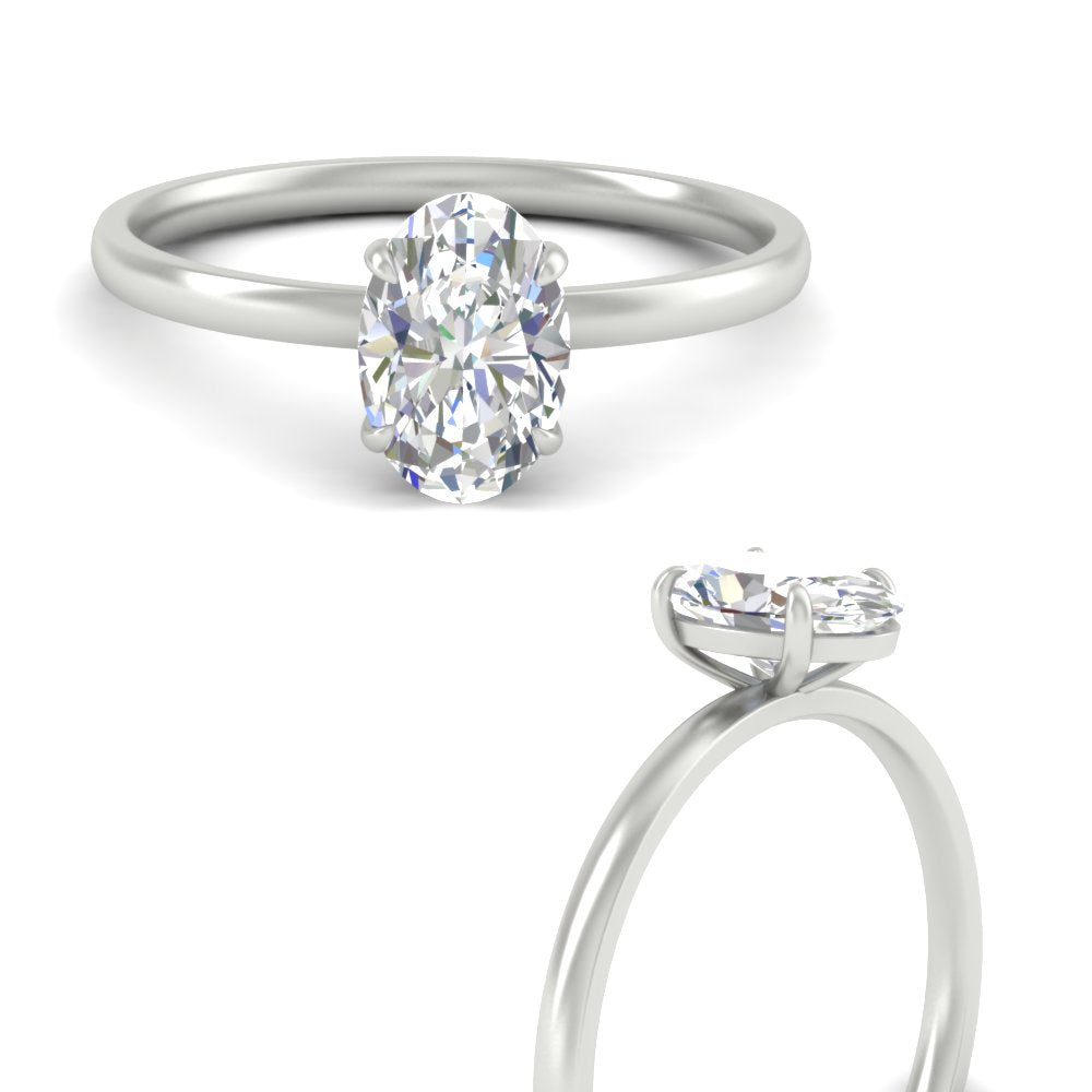 Oval Shaped 4 Prong Classic Solitaire Ring
