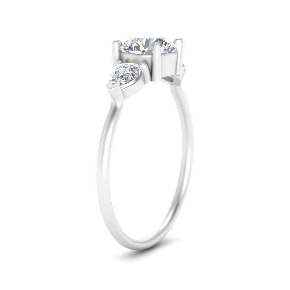 Classic Pear Three Stone Ring