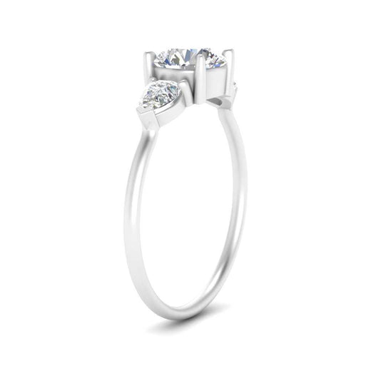 Classic Pear Three Stone Ring