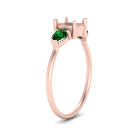 Semi Mount Pear Three Stone Ring