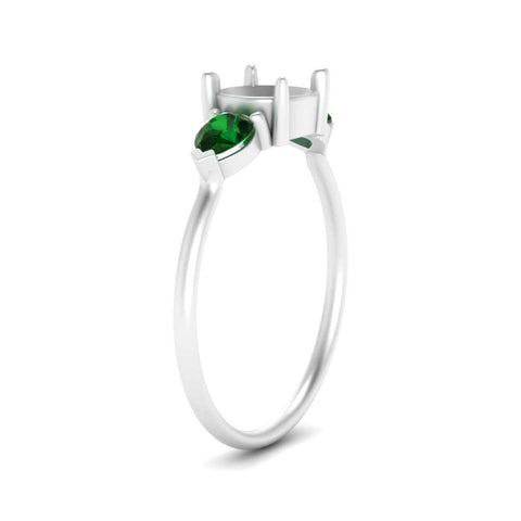 Semi Mount Pear Three Stone Ring