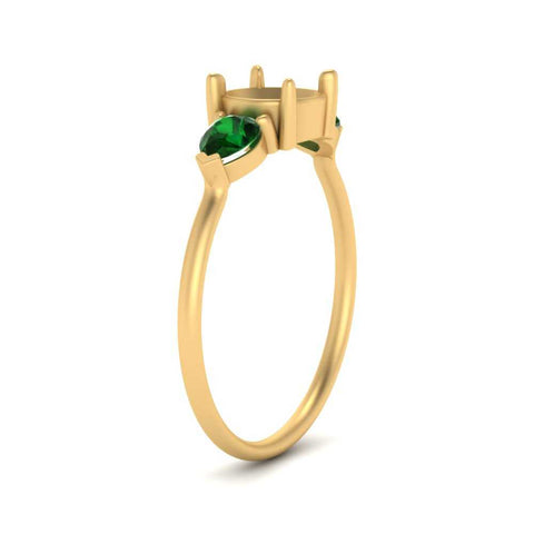Semi Mount Pear Three Stone Ring