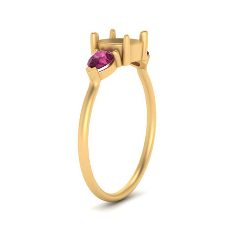 Semi Mount Pear Three Stone Ring
