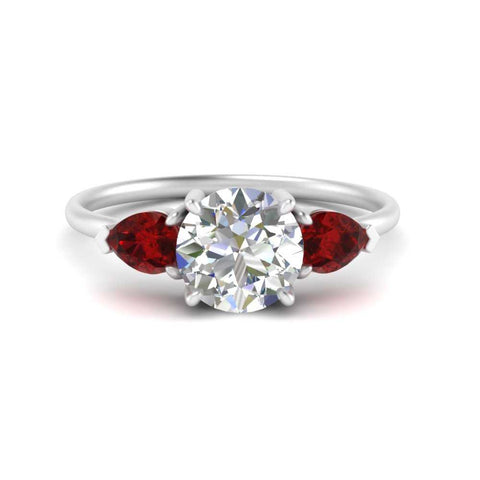 Classic Pear Three Stone Ring