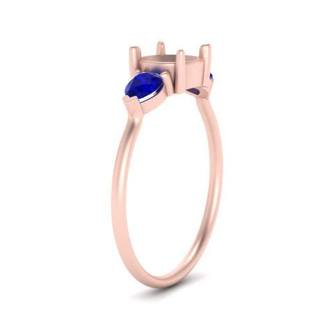 Semi Mount Pear Three Stone Ring