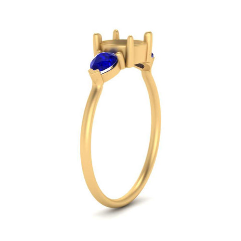 Semi Mount Pear Three Stone Ring