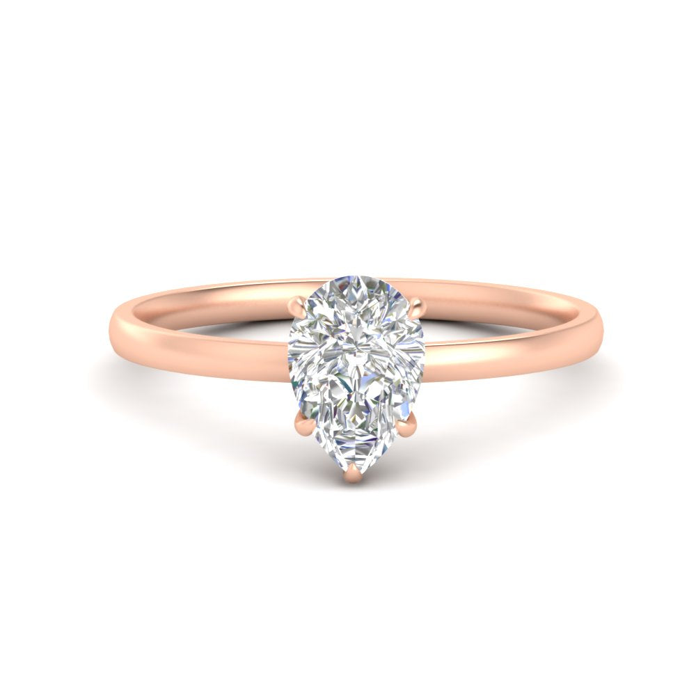 Pear Shaped 4 Prong Classic Solitaire Ring