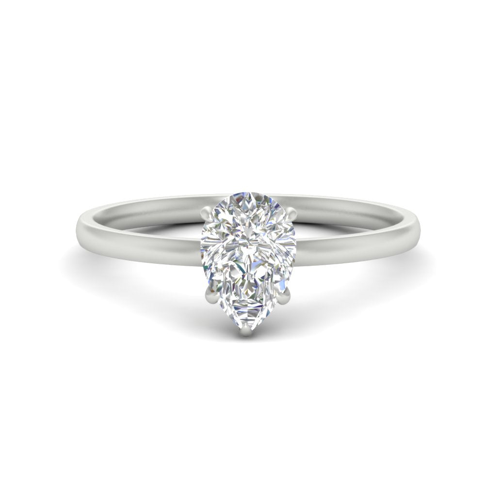 Pear Shaped 4 Prong Classic Solitaire Ring