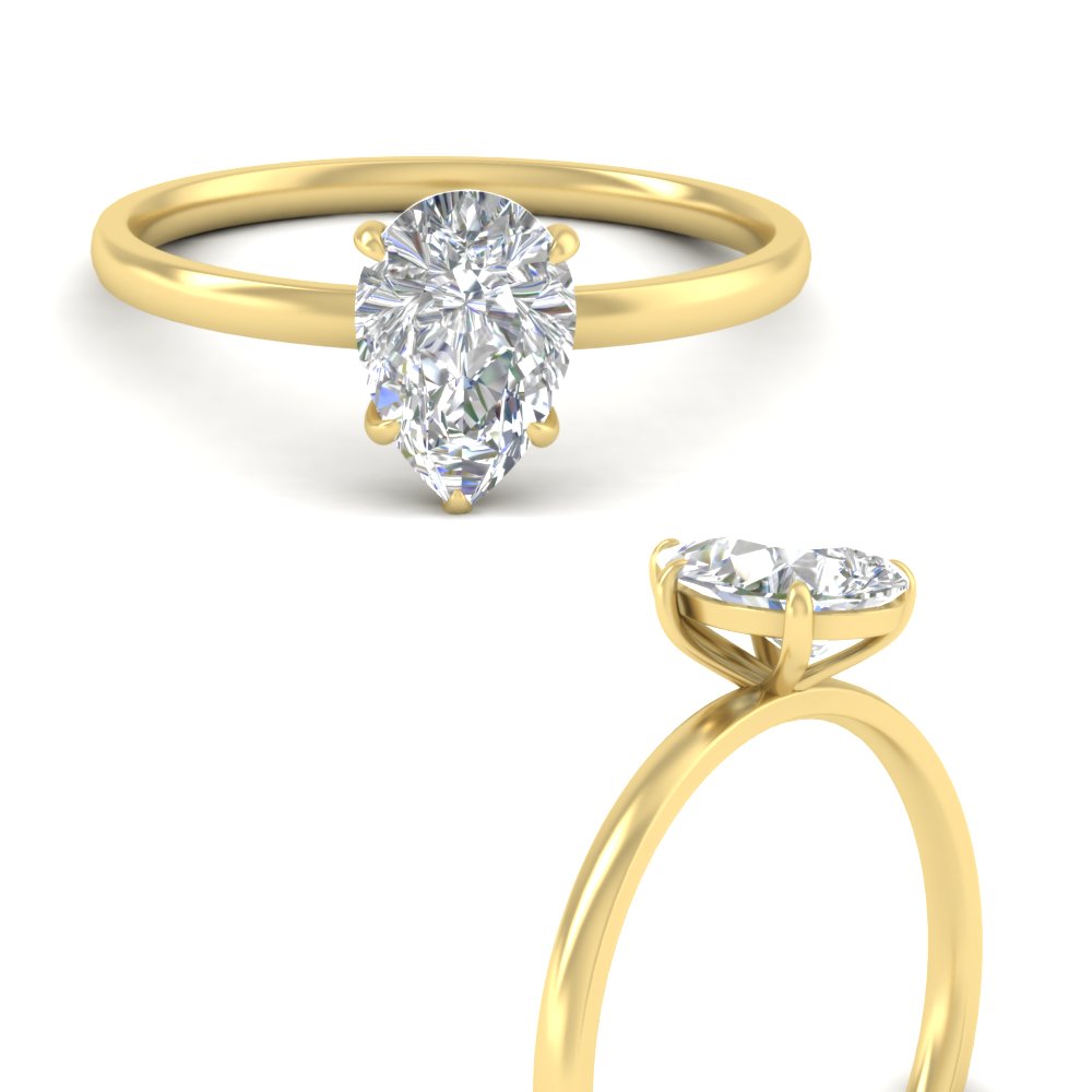 Pear Shaped 4 Prong Classic Solitaire Ring