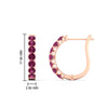 Load image into Gallery viewer, classic-pink-sapphire-huggie-hoop-earrings-in-rose-gold-FDEAR11246GSADRPI-NL-RG