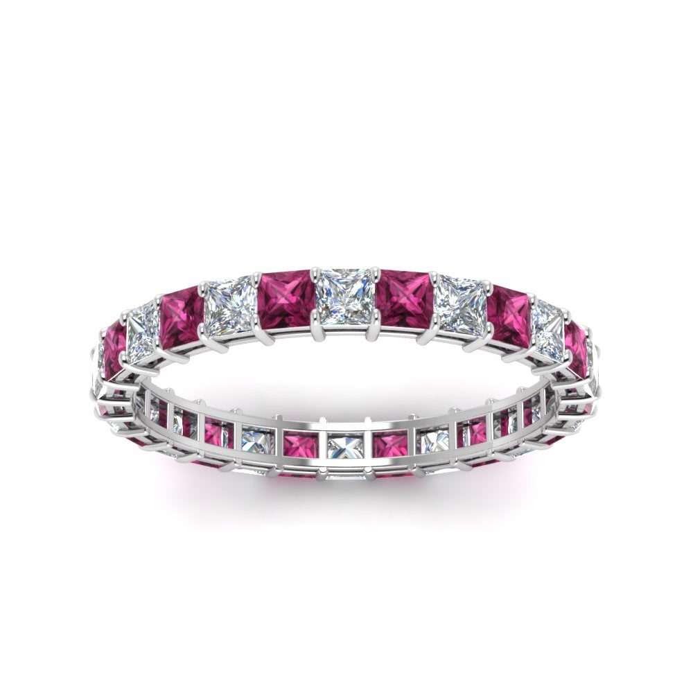 classic-princess-cut-diamond-eternity-ring-2-carat-with-pink-sapphire-in-white-gold-FDEWB8675PR-2.0CTGSADRPIANGLE5-NL-WG