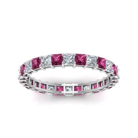 classic-princess-cut-diamond-eternity-ring-2-carat-with-pink-sapphire-in-white-gold-FDEWB8675PR-2.0CTGSADRPIANGLE5-NL-WG