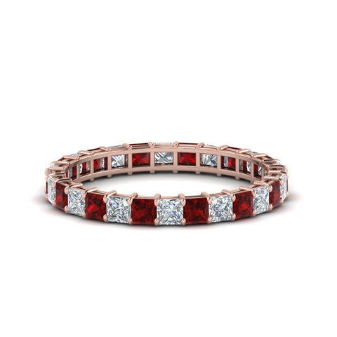 classic-princess-cut-diamond-eternity-ring-2-carat-with-ruby-in-rose-gold-FDEWB8675PR-2.0CTGRUDR-NL-RG