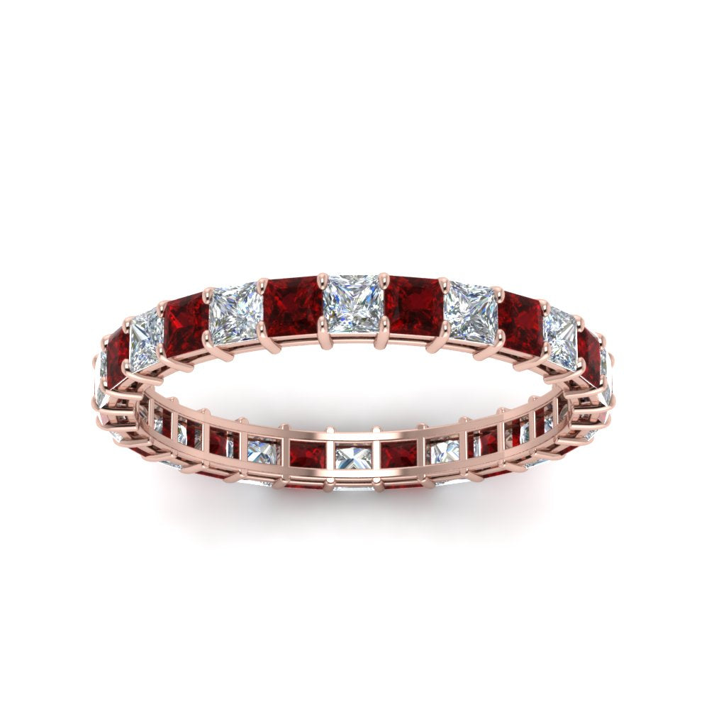 classic-princess-cut-diamond-eternity-ring-2-carat-with-ruby-in-rose-gold-FDEWB8675PR-2.0CTGRUDRANGLE5-NL-RG