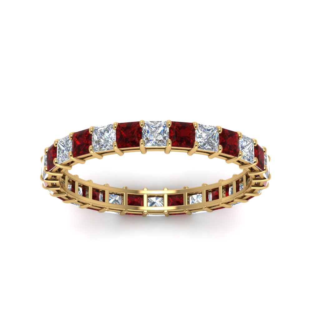 classic-princess-cut-diamond-eternity-ring-2-carat-with-ruby-in-yellow-gold-FDEWB8675PR-2.0CTGRUDRANGLE5-NL-YG