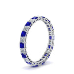 Load image into Gallery viewer, classic-princess-cut-diamond-eternity-ring-2-carat-with-sapphire-in-white-gold-FDEWB8675PR-2.0CTGSABLANGLE2-NL-WG
