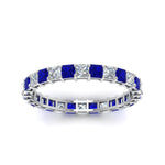 Load image into Gallery viewer, classic-princess-cut-diamond-eternity-ring-2-carat-with-sapphire-in-white-gold-FDEWB8675PR-2.0CTGSABLANGLE5-NL-WG
