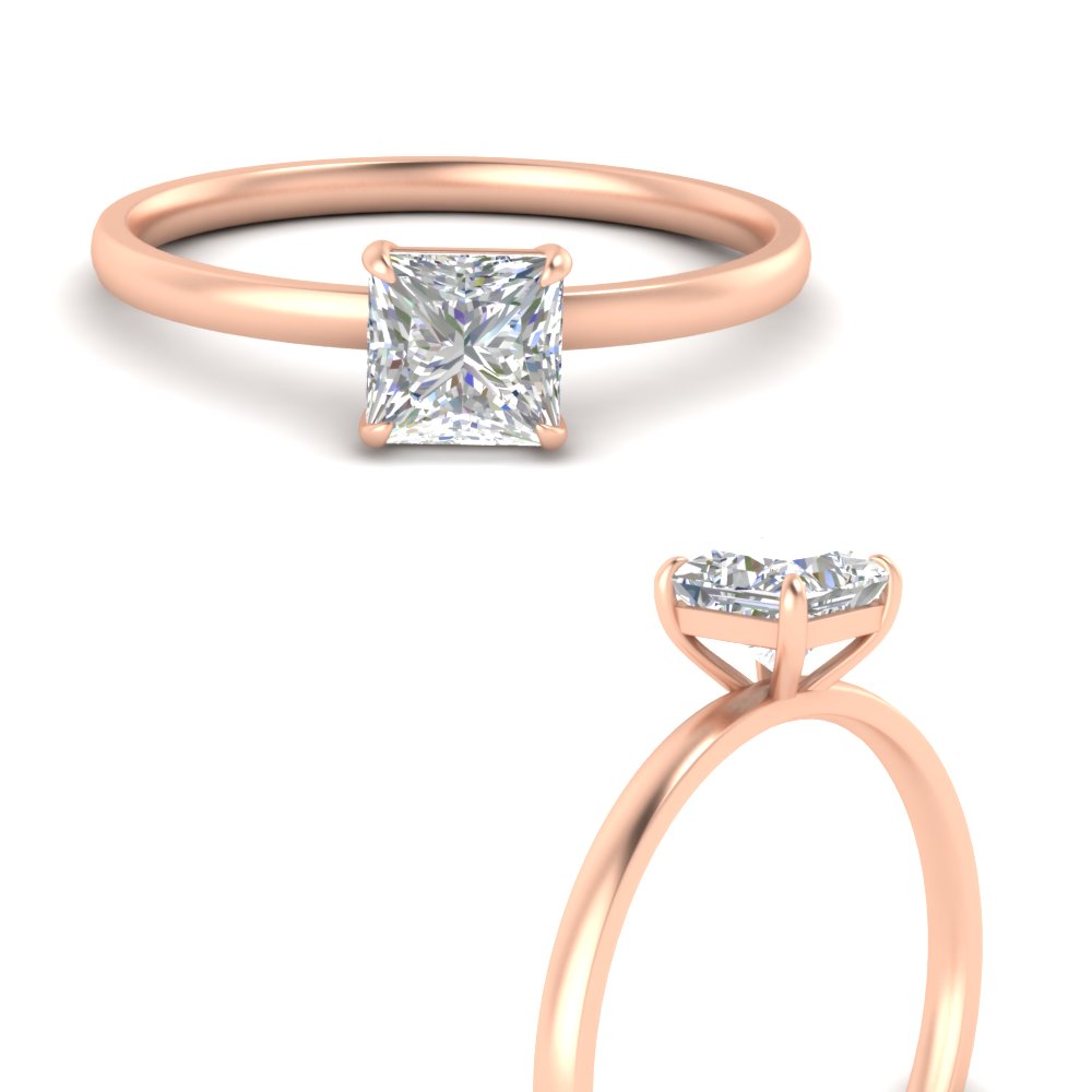 Princess Cut 4 Prong Classic Solitaire Ring