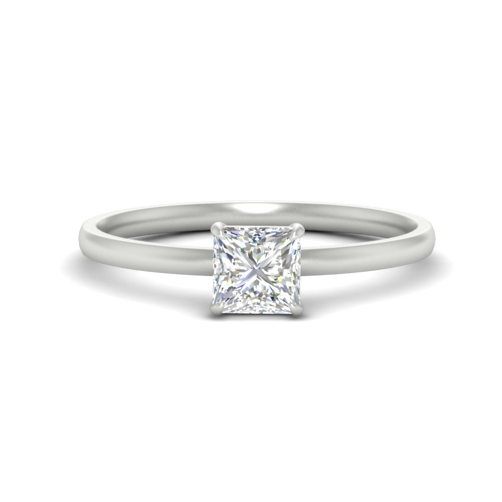 Princess Cut 4 Prong Classic Solitaire Ring