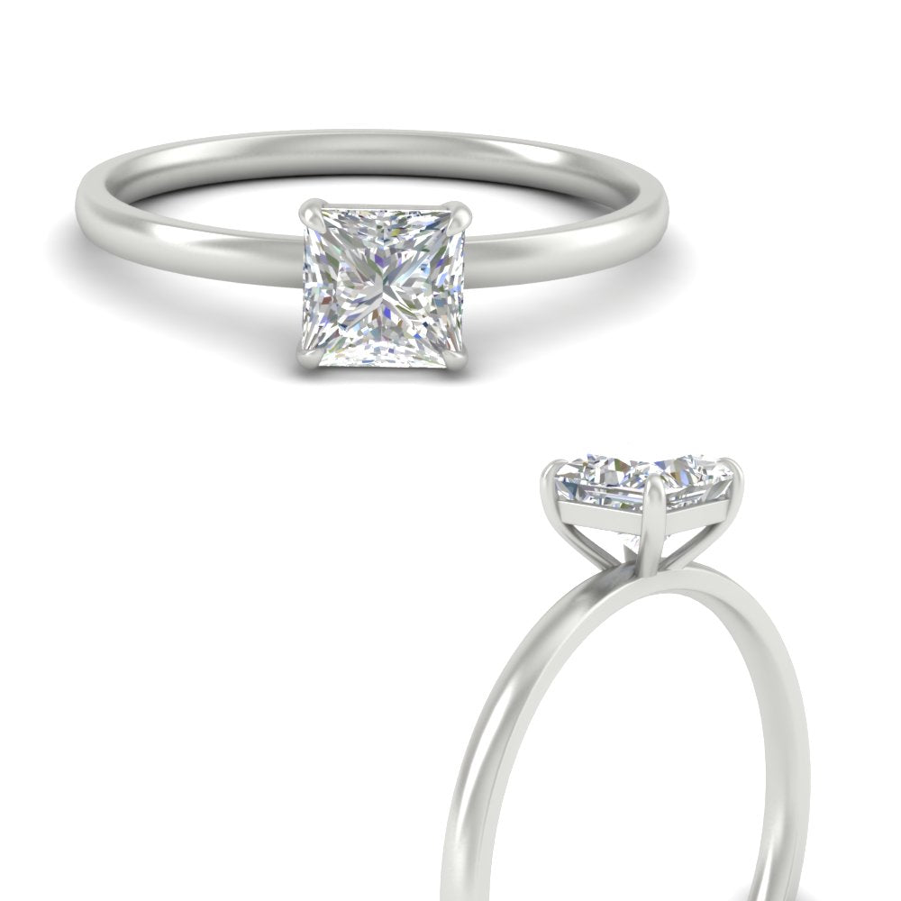 Princess Cut 4 Prong Classic Solitaire Ring