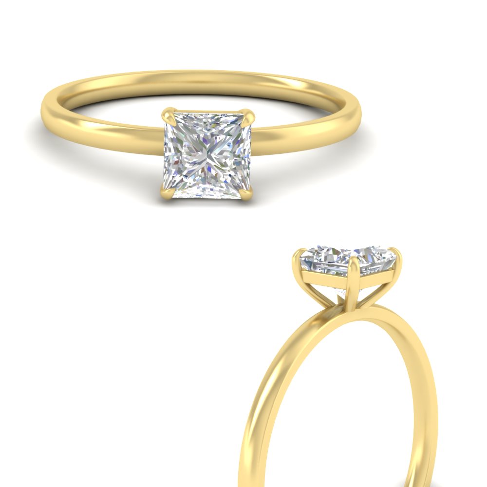 Princess Cut 4 Prong Classic Solitaire Ring