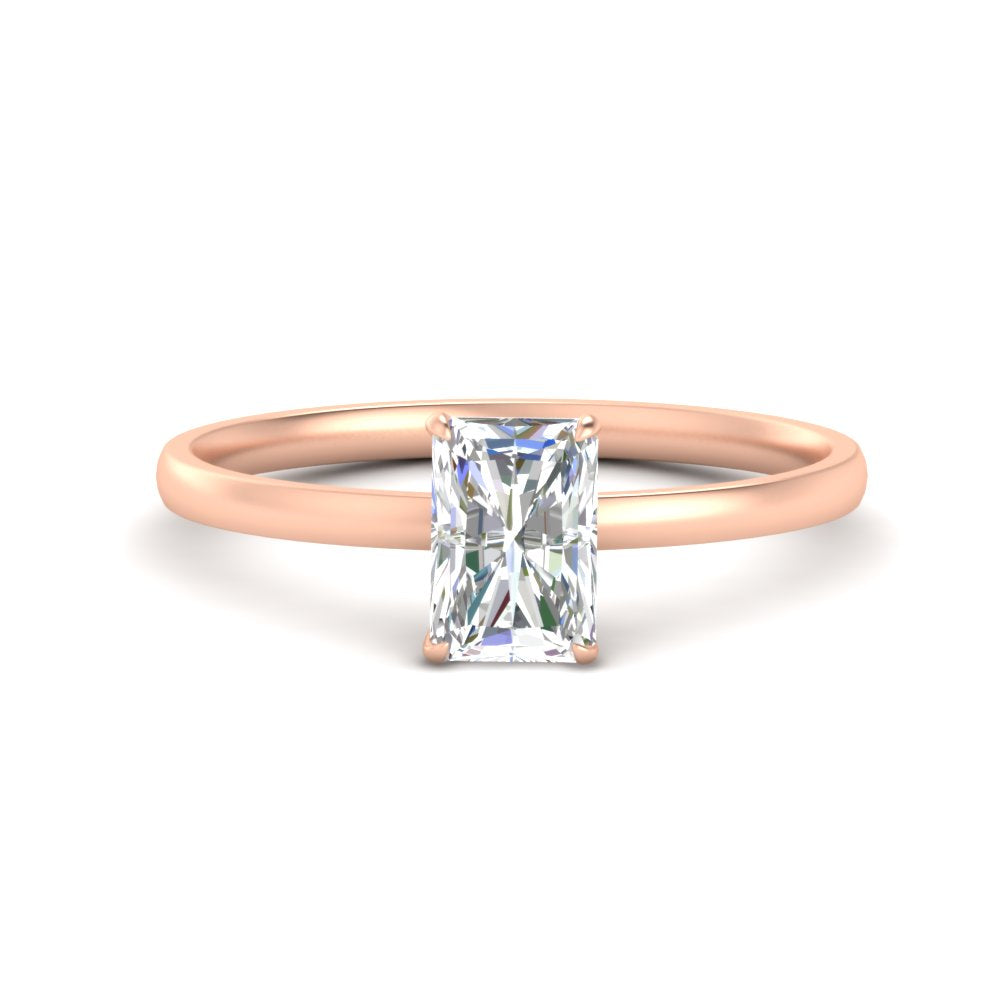 Radiant Cut 4 Prong Classic Solitaire Ring