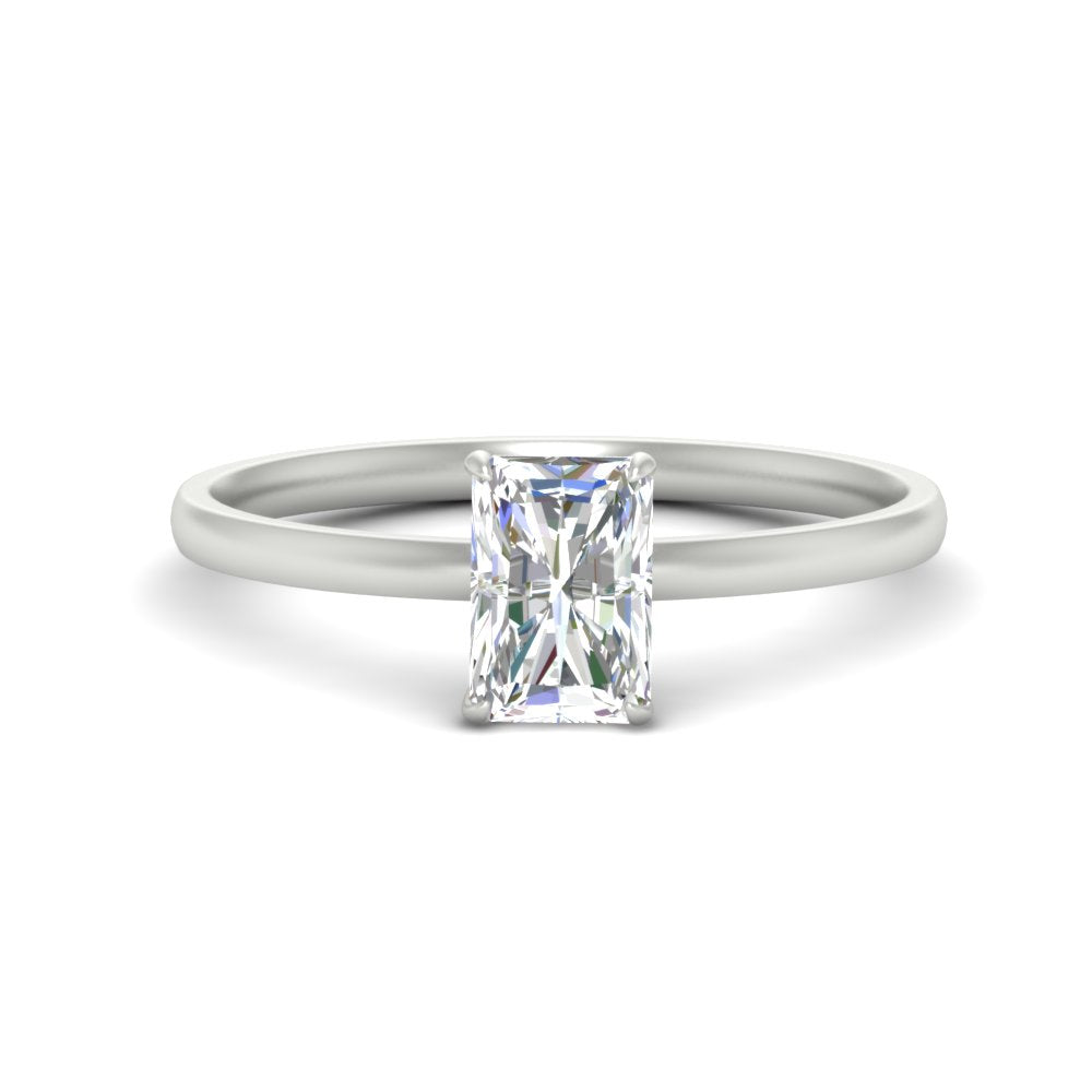 Radiant Cut 4 Prong Classic Solitaire Ring