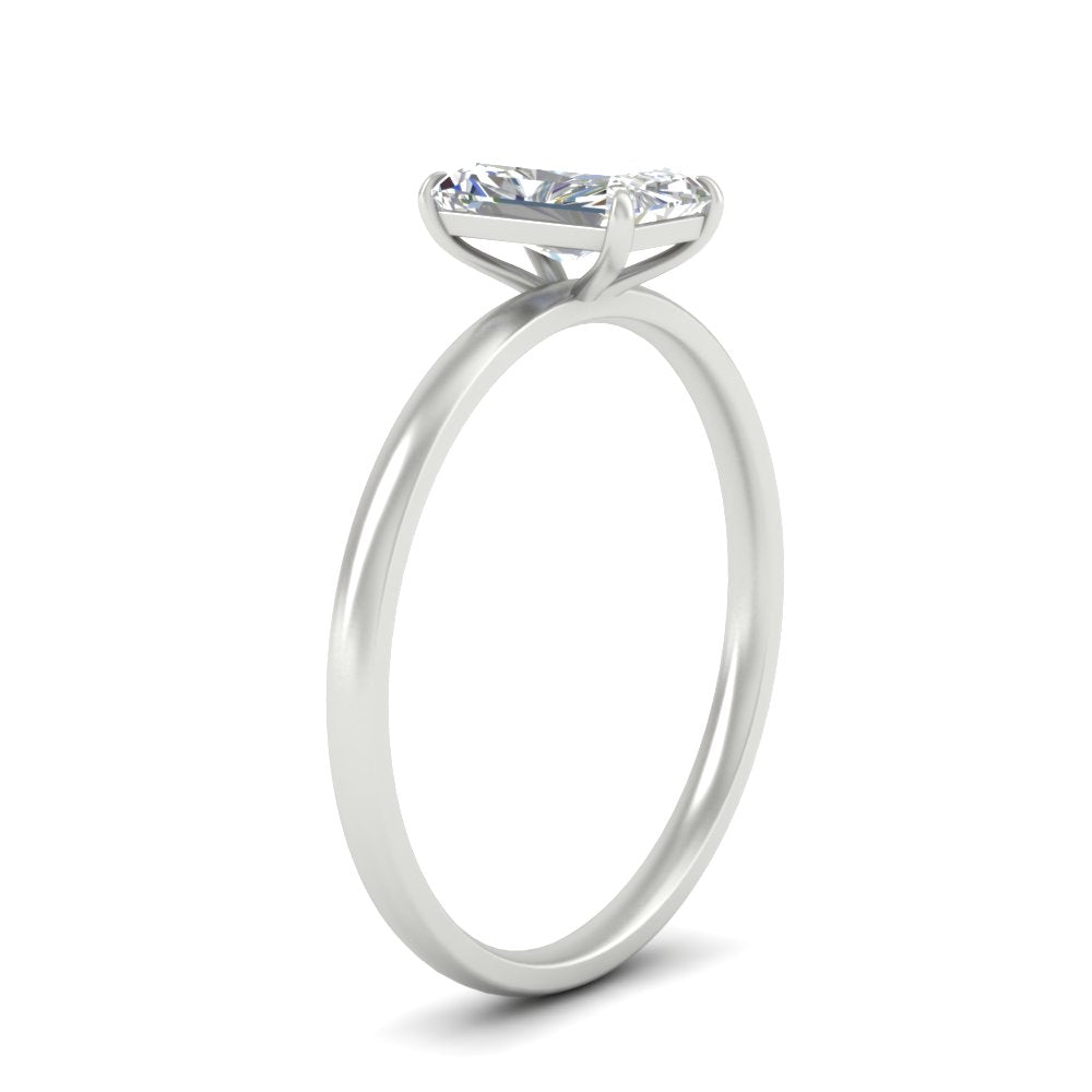 Radiant Cut 4 Prong Classic Solitaire Ring