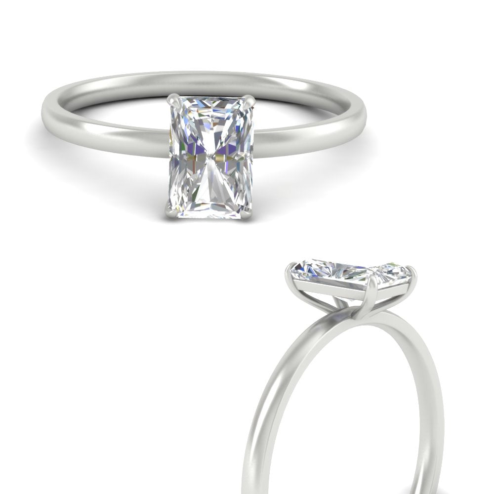 Radiant Cut 4 Prong Classic Solitaire Ring