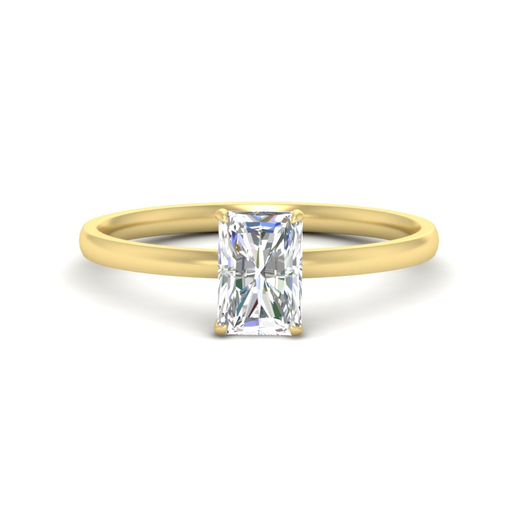 Radiant Cut 4 Prong Classic Solitaire Ring