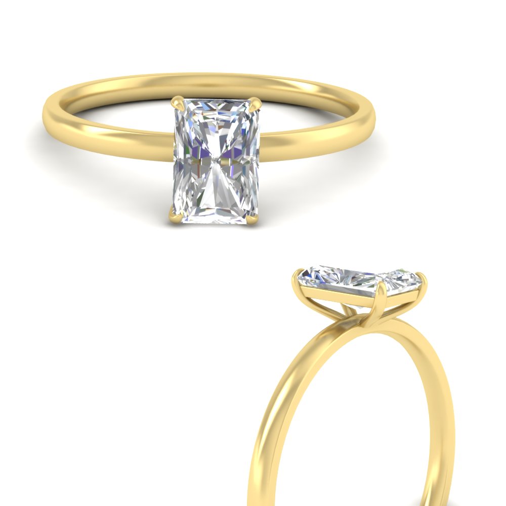 Radiant Cut 4 Prong Classic Solitaire Ring