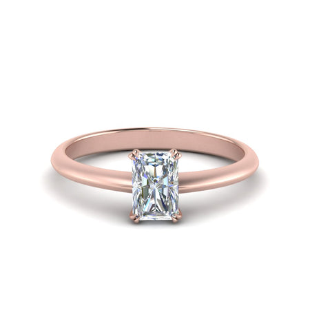 Knife Edge Radiant Cut Solitaire Diamond Engagement Ring