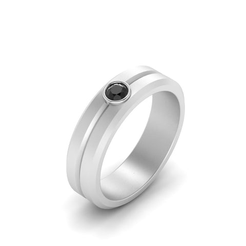 Single Solitaire Mens Wedding Ring