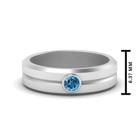 Single Solitaire Mens Wedding Ring