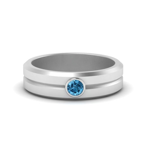 Single Solitaire Mens Wedding Ring