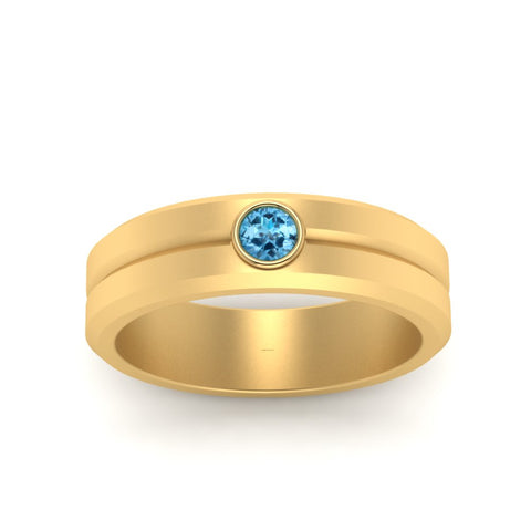 Single Solitaire Mens Wedding Ring