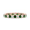Load image into Gallery viewer, classic-round-cut-diamond-and-emerald-1.30-carat-bezel-set-eternity-wedding-band-in-rose-gold-FD8072ROBGEMGR-1.30CT-NL-RG?v=1751956562