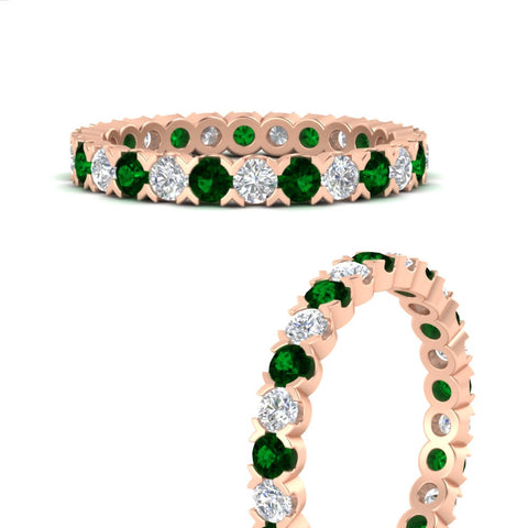 classic-round-cut-diamond-and-emerald-1.30-carat-bezel-set-eternity-wedding-band-in-rose-gold-FD8072ROBGEMGRANGLE3-1.30CT-NL-RG?v=1751956563