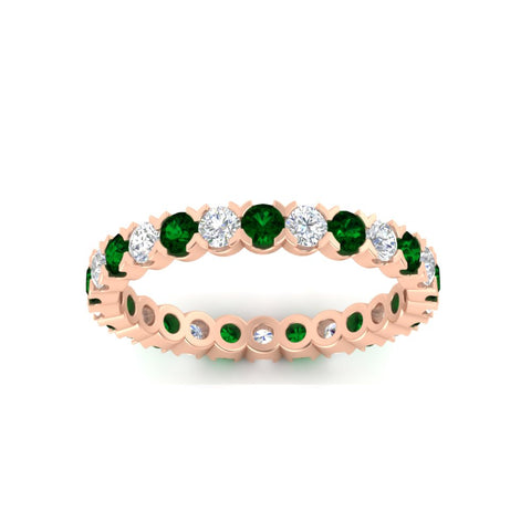 classic-round-cut-diamond-and-emerald-1.30-carat-bezel-set-eternity-wedding-band-in-rose-gold-FD8072ROBGEMGRANGLE5-1.30CT-NL-RG?v=1751956563