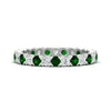 Load image into Gallery viewer, classic-round-cut-diamond-and-emerald-1.30-carat-bezel-set-eternity-wedding-band-in-white-gold-FD8072ROBGEMGR-1.30CT-NL-WG?v=1751956565