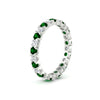 Load image into Gallery viewer, classic-round-cut-diamond-and-emerald-1.30-carat-bezel-set-eternity-wedding-band-in-white-gold-FD8072ROBGEMGRANGLE2-1.30CT-NL-WG?v=1751956565