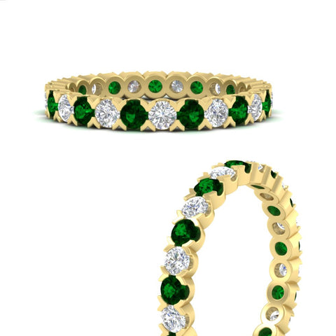 classic-round-cut-diamond-and-emerald-1.30-carat-bezel-set-eternity-wedding-band-in-yellow-gold-FD8072ROBGEMGRANGLE3-1.30CT-NL-YG?v=1751956568